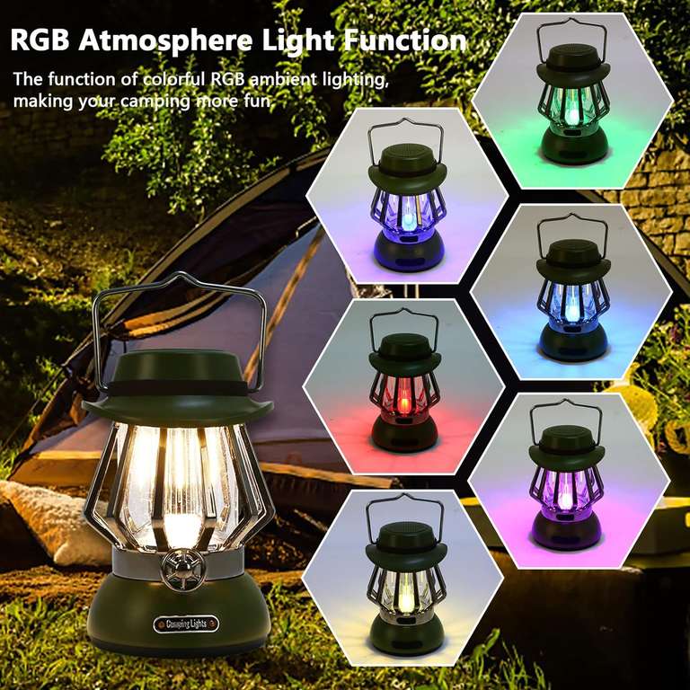 Lampa LED, ładowana, z głośnikiem Bluetooth, tryb RGB, 8000 mAh ,
