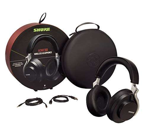 Bezprzewodowe słuchawki Shure AONIC 50 z redukcją szumów ANC, Bluetooth 5, tylko czarne