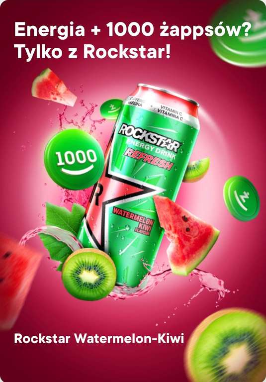 Kup Rockstar Watermelon-Kiwi 0.5l i zgarnij 1000 żappsów - Żabka