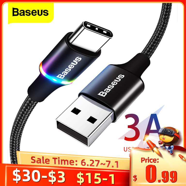 Kabel Baseus USB typ C 2m $1.76