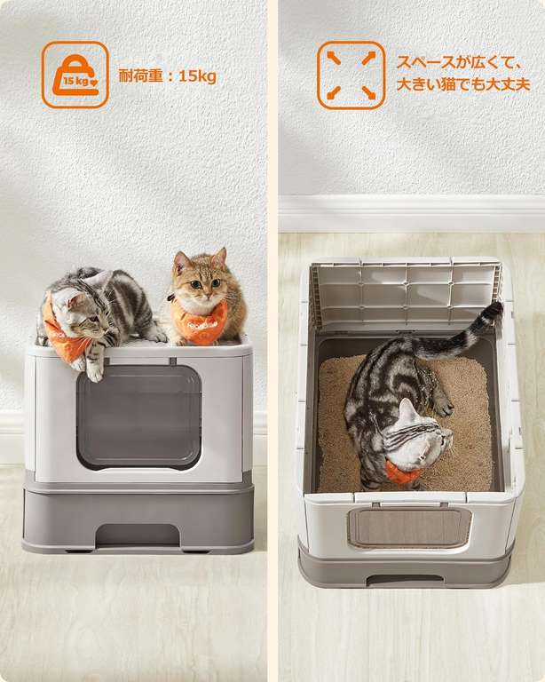 Kuweta dla kota z pokrywą FEANDREA (cena z Amazon Prime)