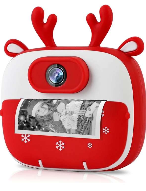 BITIWEND - Kamera dla dzieci, aparat natychmiastowy z opcją wydruku, 1080P HD z ekranem 2.4 cala, karta pamięci microSD 16GB