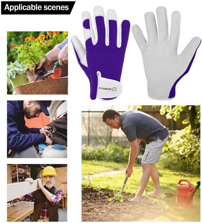 Damskie/męskie skórzane rękawice ogrodnicze odporne na kolce rękawice robocze ogrodowe - rozmiar M