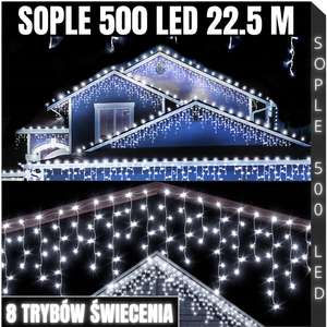 SOPLE 500 LED LAMPKI ZEWNĘTRZNE WEWNĘTRZNE ŚWIATEŁKA 22,5m IP44