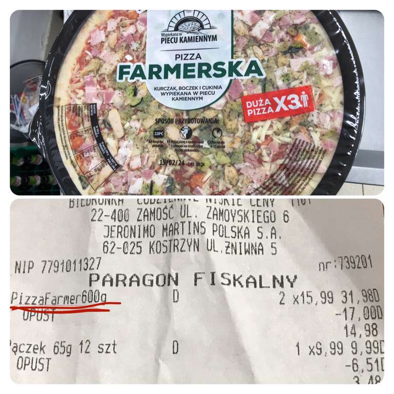 Pizza Donatello w Biedronce, wszystkie za 75% ceny, Farmerska za jedyne 50% ceny! (przy zakupie 2)