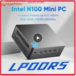 Mini PC N100 Intel 12th Alder Lake, 16GB LPDDR5, slot m.2 NVME oraz 2.5" SSD/HDD, 2x RJ45, Wifi 5