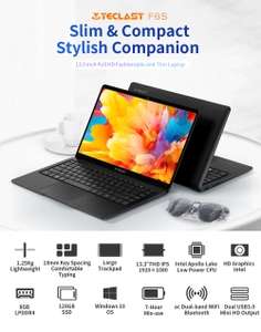 Laptop Teclast F6S 13.3" 1.28KG 1920x1080 FHD IPS Intel N3350 Windows 10 Notebook 8GB LPDDR4 128GB SSD 36490mWh USB 3.0 (178.45 $)