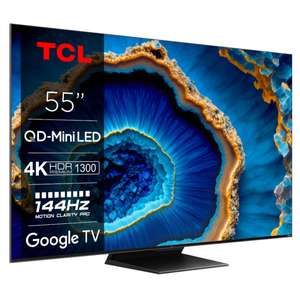 Telewizor TCL QD-Mini LED 55C805 55" QLED 4K 144Hz Google TV Dolby Vision IQ Dolby Atmos HDMI 2.1 DVB-T2