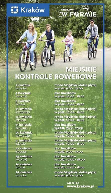 Darmowe kontrole rowerowe w Krakowie