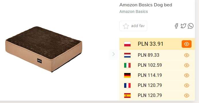 Piankowe łóżko dla zwierząt domowych, rozmiar S, AmazonBasics