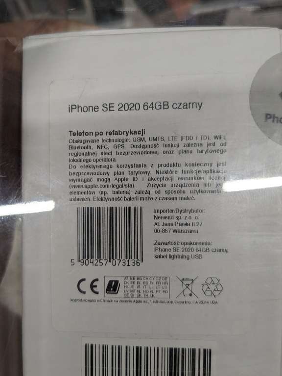Carrefour- iPhone SE2020 64GB Refurb
