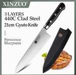 Nóż kuchenny z osłoną gyuto 210mm ze stali nierdzewnej Xinzuo 440c [33,17$]