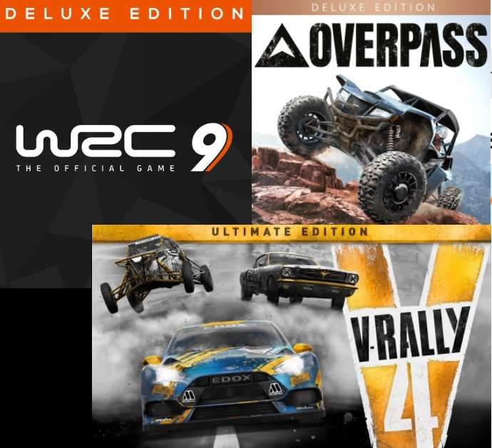 WRC 9 Deluxe Edition, V-Rally 4 Ultimate Edition, Overpass Deluxe Edition - wyścigi na Nintendo Switch w dobrych cenach (do 28zł)