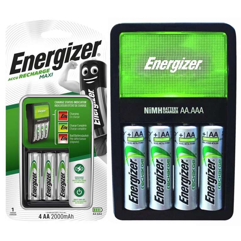 Ładowarka Energizer maxi + 4 x akumulatorki AA 2000 mAh. Zestaw startowy dla początkujących (cena z kuponem sprzedawcy - 10 zł)