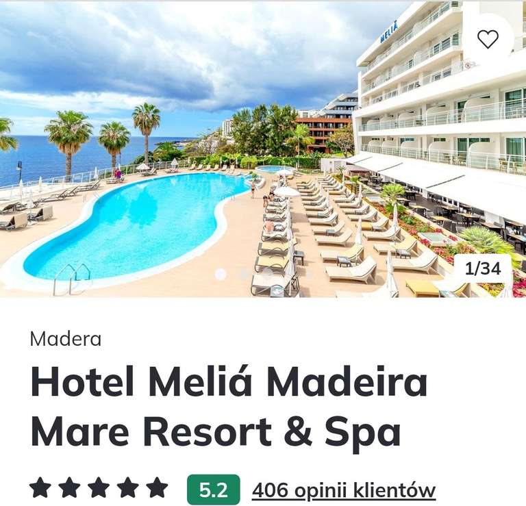 MADERA Hotel Meliá Madeira Mare Resort & Spa 5* z wyżywieniem wylot z Warszawy z bagażem rejestrowanym w cenie 9.03-16.03 (sob.-sob.)