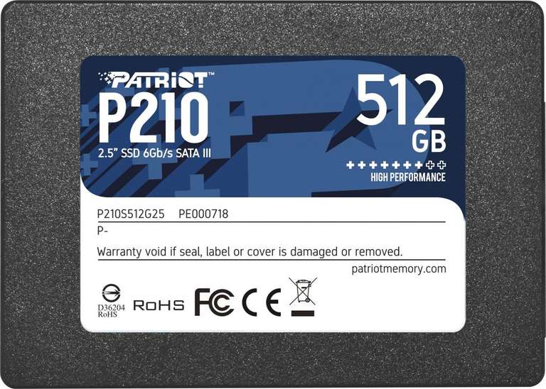 Dysk SSD Patriot P210 512 GB 2.5" SATA III (P210S512G25) z newsletterem 186,50