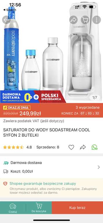 Saturator Sodastream cool syfon 2 butelki