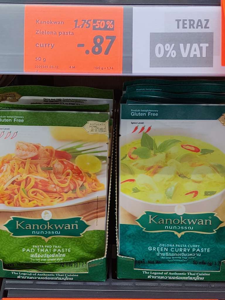 Pasty KANOKWAN - Zielona Curry lub Pad Thai w torebkach. LIDL