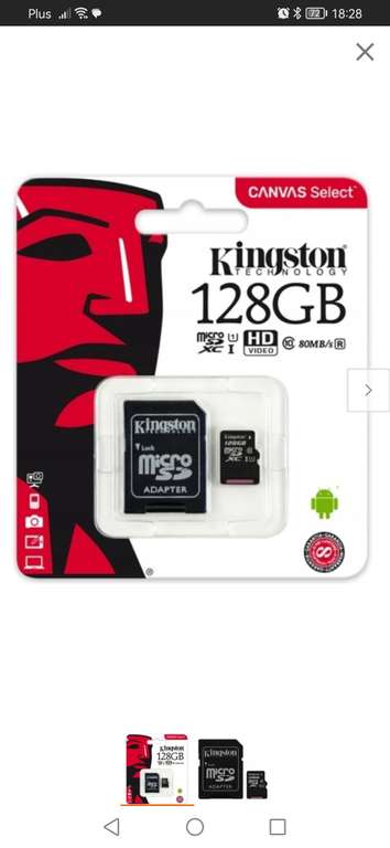 Karta pamięci 128 gb kingston