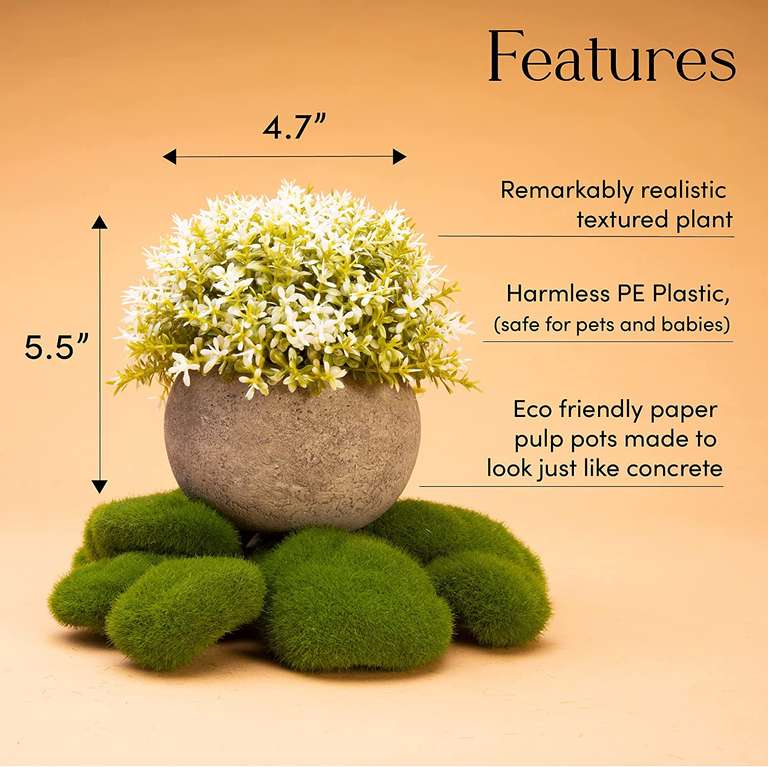 Kitzini Wysokiej jakości 3 Sztuczne rośliny z realistycznymi liśćmi w pudełku prezentowym.