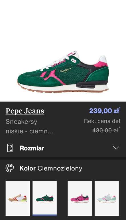 Pepe Jeans buty sneakersy kod rabatowy 10%