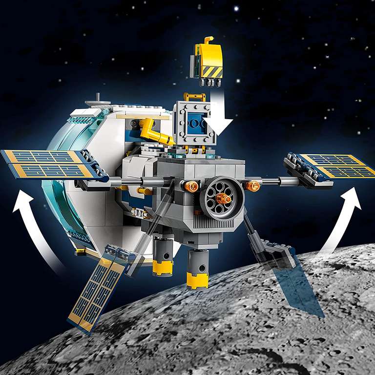 LEGO City Stacja kosmiczna na Księżycu 60349 — zestaw konstrukcyjny dla dzieci od 6 lat z pięcioma minifigurkami astronautów (500 elementów)