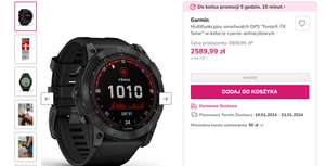Garmin Multifunkcyjny smartwatch GPS "Fenix 6 Pro Solar" w kolorze czarno-antracytowym