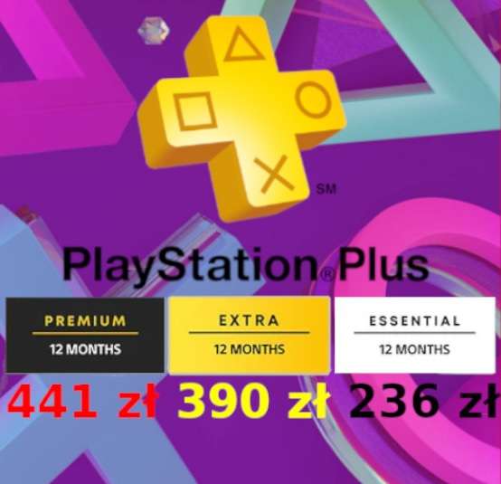Subskrypcja PlayStation Plus: Essential za 236zł /Extra za 390zł /Premium za 441zł - do 27 listopada (PS4, PS5)