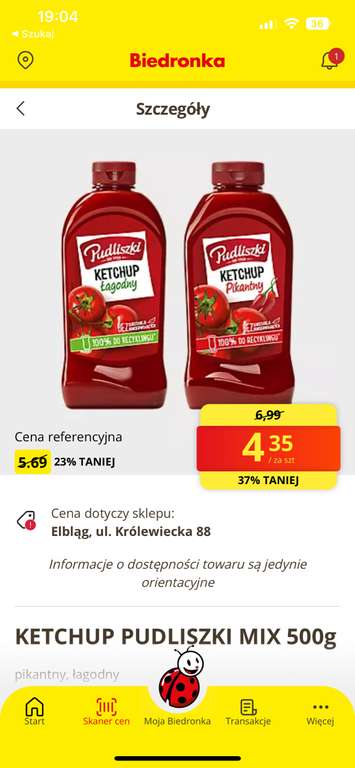 Ketchup pudliszki 500g @ Biedronka