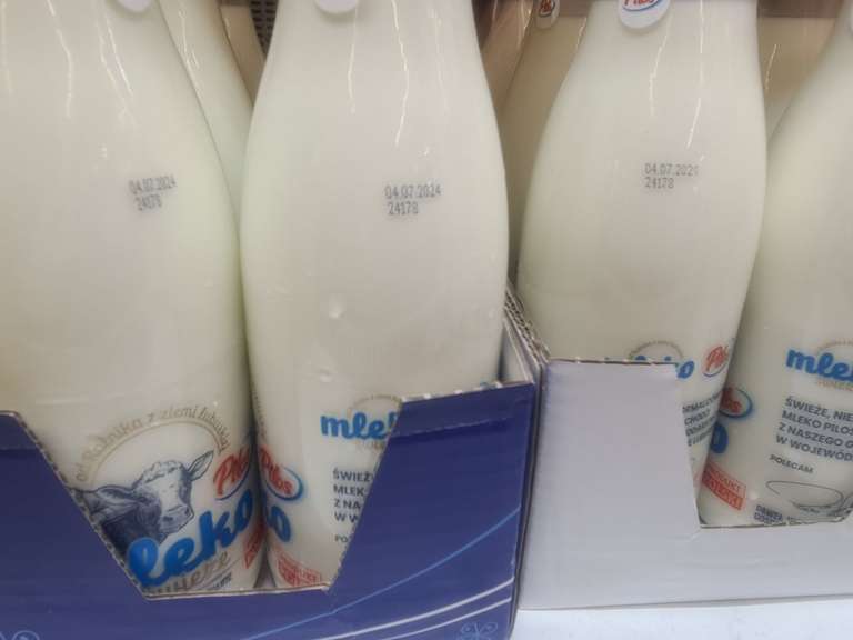 Mleko świeże nieznormalizowane od rolnika Pilos 3,8%, szklana butelka 750ml w Lidlu