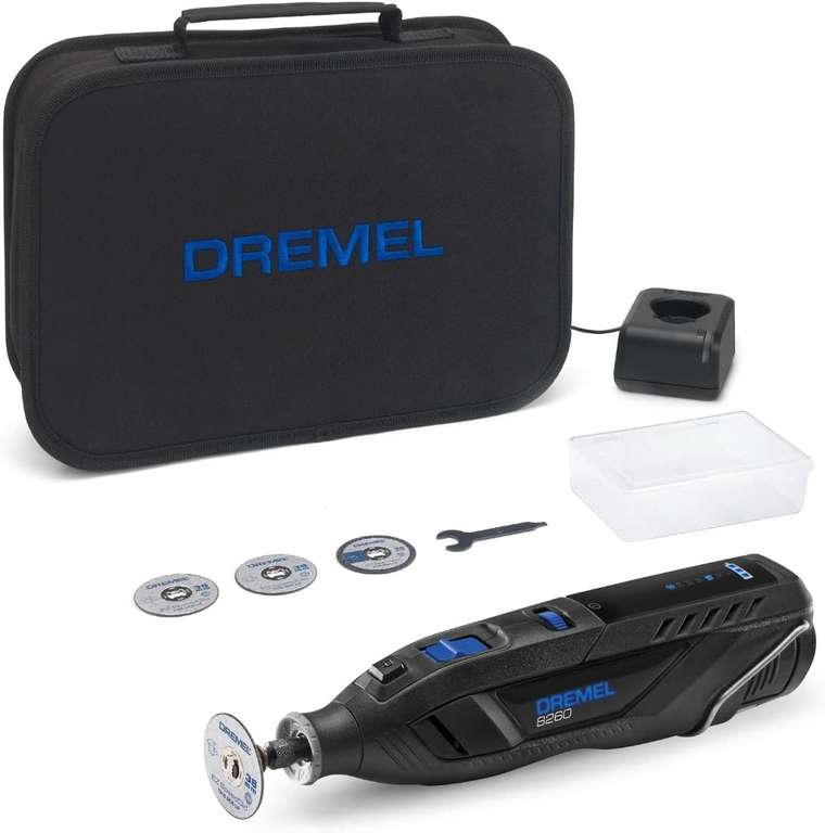 Dremel 8260 +5 , Akumulatorowe narzędzie wysokoobrotowe z silnikiem bezszczotkowym i aku. litowo-jonowym 12V 3Ah