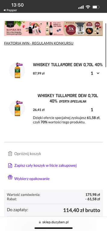 Whiskey Tullamore Dew 0,7l za 57,2zł