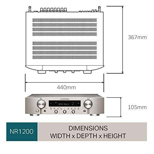 Amplituner stereo Marantz NR1200 srebrno-złoty BT/WiFi/HDMI/DTS itp. - Amazon