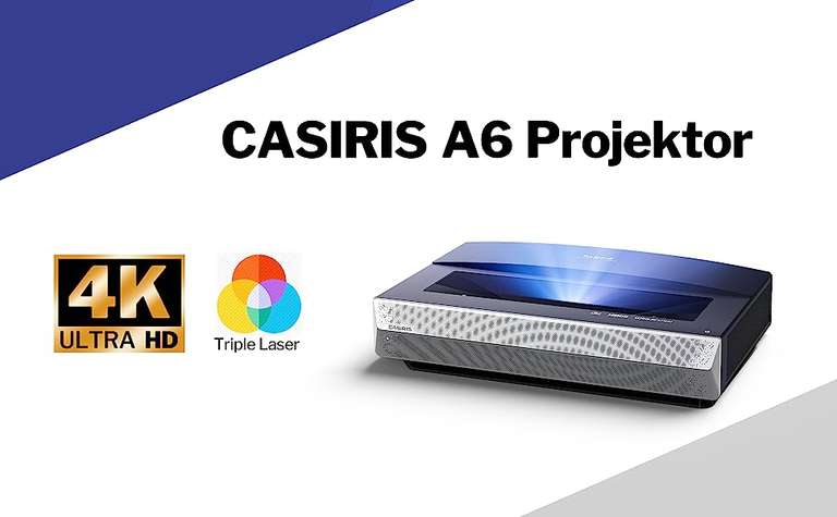 Projektor laserowy CASIRIS A6 4K (ultra krótki rzut, 2200 ANSI, Android TV, 3/32GB, 5G-WIFI, HDR 10, 150") | Wysyłka z CZ | $1949 @ Banggood