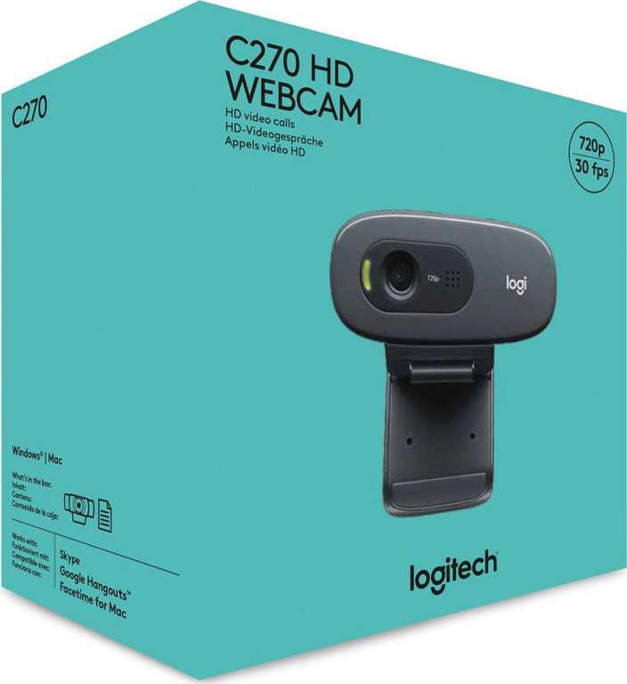 Kamera internetowa Logitech C270 (HD720P, Pole Widzenia 60°, redukcja szumów) @ Morele