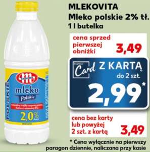 Mleko 2% Mlekovita 2,99zł z Kaufland Card @ Kaufland