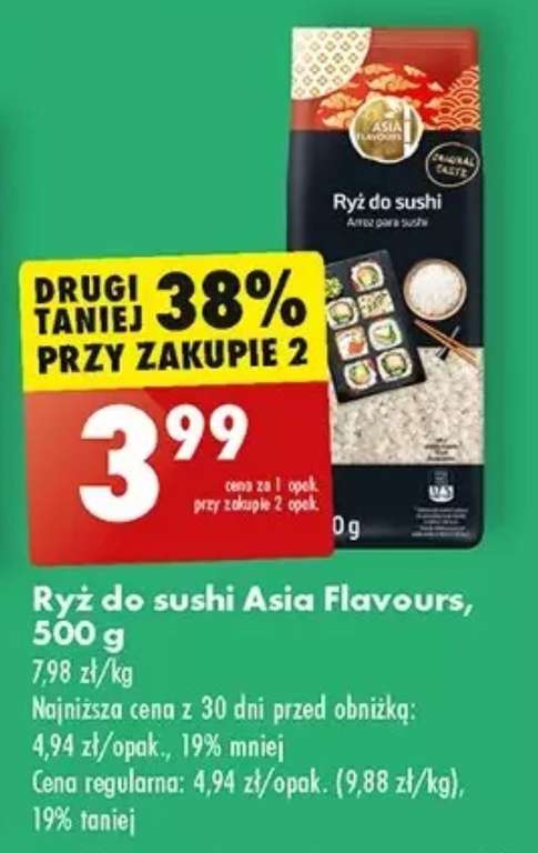 Ryż do sushi Asia Flavours Biedronka 7,98zł/kg (3,99zł za 500g przy zakupie dwóch)
