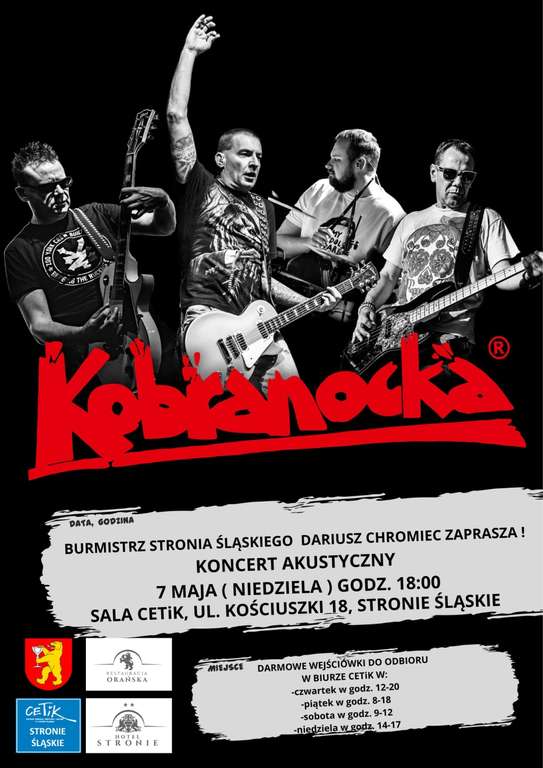 Darmowy koncert zespołu Kobranocka >>> Stronie Śląskie