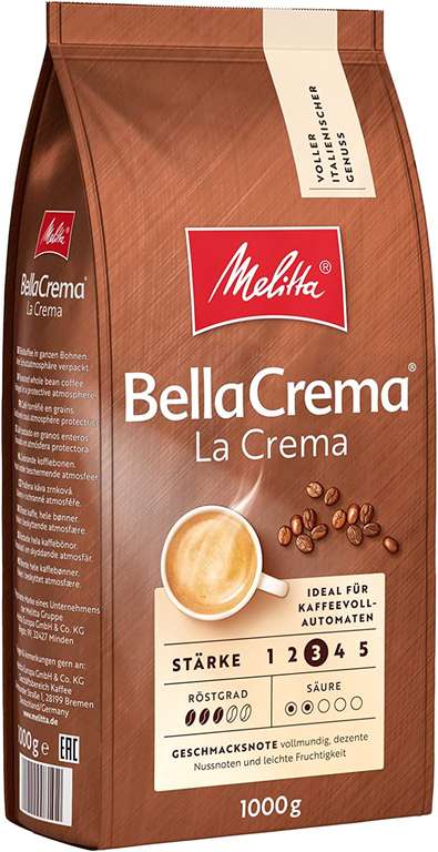 Kawa ziarnista Melitta BellaCrema La Crema 1 kg 100% Arabica @ Amazon