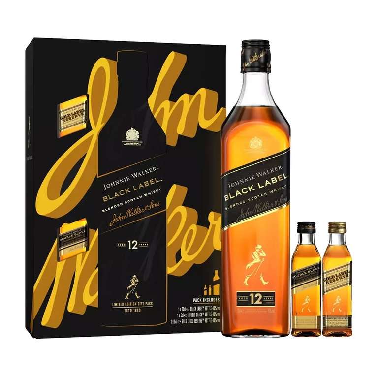 Whisky JOHNNIE WALKER BLACK +2 MINIATURKI 40% 0,7L - super na prezent - Kukunawa.pl