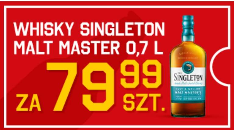Whisky Singleton Malt Master 79,99 0,7 L; gin Bombay Sapphireo 84,99 0,7 L Duży Ben