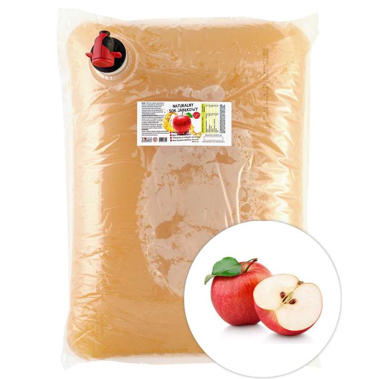 Sok Jabłkowy Jabłko Słodkie 100% Naturalny Tłoczony NFC 5L