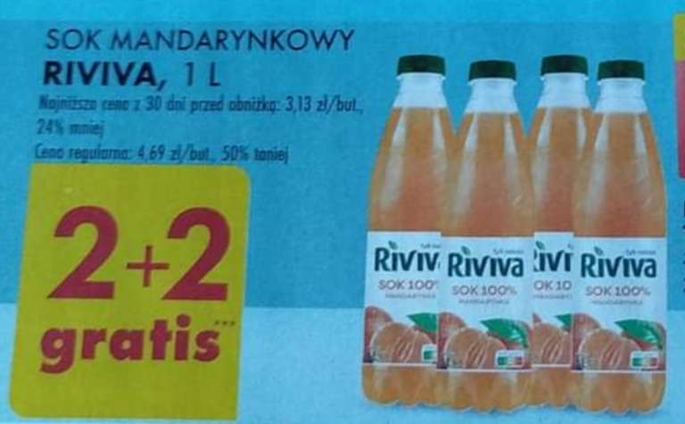 Sok mandarynkowy 1L Riviva 2+2 gratis @Biedronka