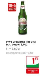 Piwo Browarne Pils 0,5l - przy zakupie 20 sztuk dodatkowo Zamkowe po 2,19