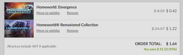 Homeworld Emergence + Homeworld Remastered Collection za $1.64 na GOGu