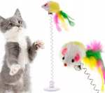 Zabawka dla kota myszka na przyssawce dzwonek @Amazon