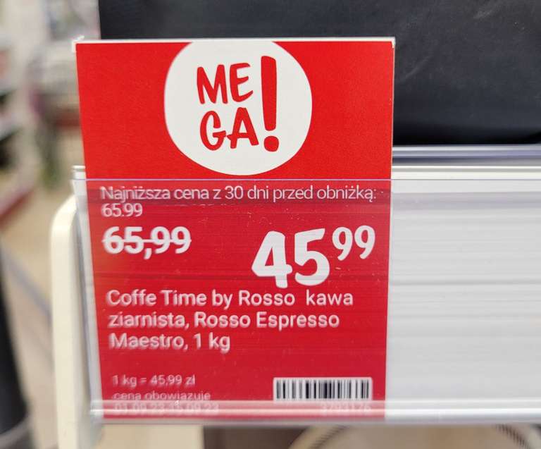 Kawa Rosso Espresso Maestro 1kg 45,99 oraz Laudatio 39,99 Rossmann