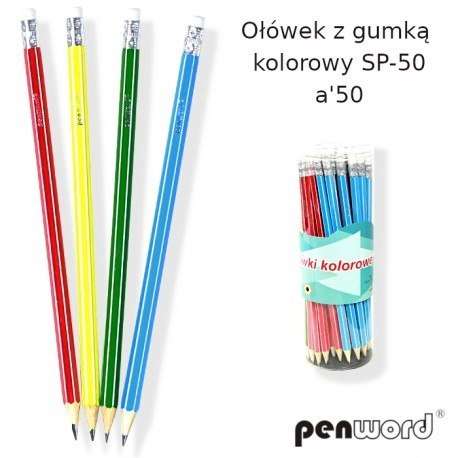 50 kolorowych ołówków z gumką Penword za 17,52 zł (0,35 zł/szt- możliwe 0,31 zł/szt)- darmowa wysyłka Orlen Paczką (MWZ 99 zł)