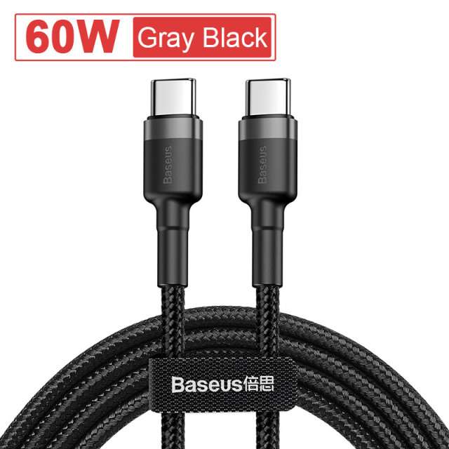 Kabel Baseus 60W USB-C - USB-C, 0.5 metrowy, $1.29 @ AliExpress