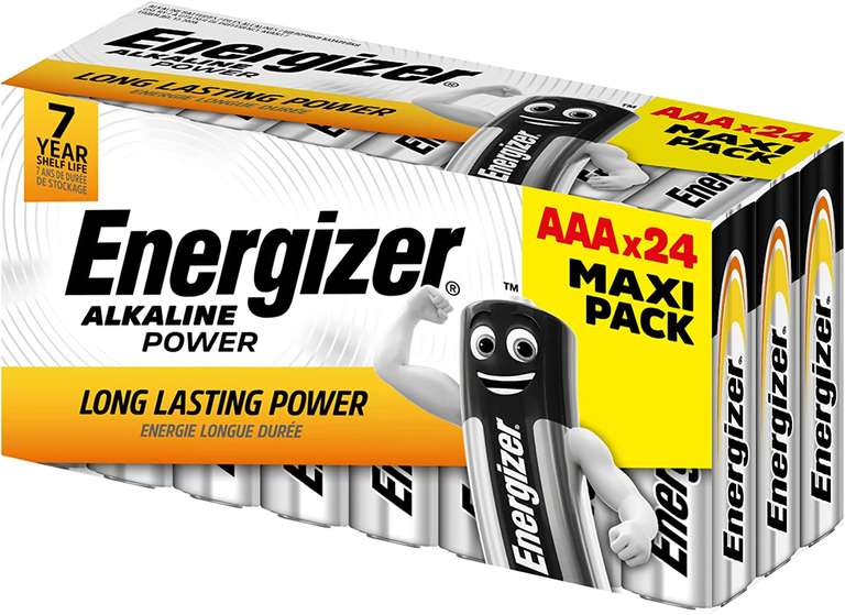 Baterie Alkaliczne Energizer AAA / 24 sztuki Darmowa dostawa z Prime